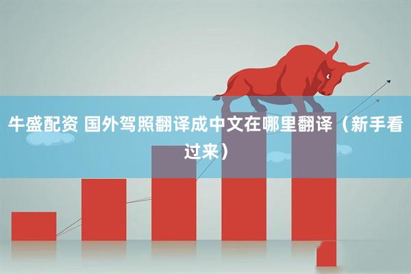牛盛配资 国外驾照翻译成中文在哪里翻译（新手看过来）